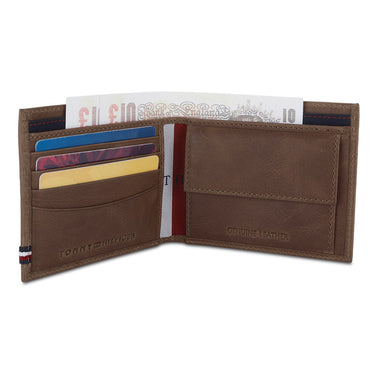 Tommy Hilfiger Crosby Mens Leather Global Coin Wallet Tan