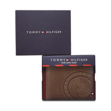 Tommy Hilfiger Crosby Mens Leather Global Coin Wallet Tan