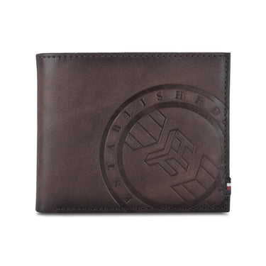 Tommy Hilfiger Crosby Mens Leather Global Coin Wallet Brown