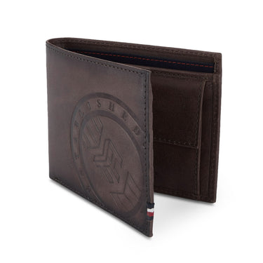 Tommy Hilfiger Crosby Mens Leather Global Coin Wallet Brown