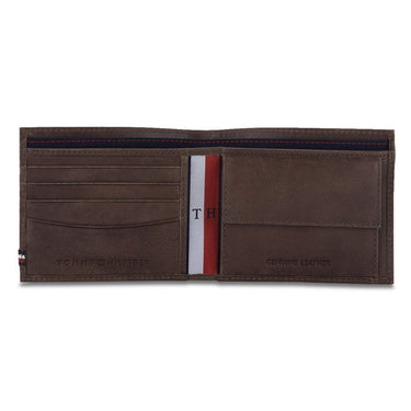 Tommy Hilfiger Crosby Mens Leather Global Coin Wallet Brown
