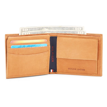 Tommy Hilfiger Grayton Mens Leather Coin Wallet Tan