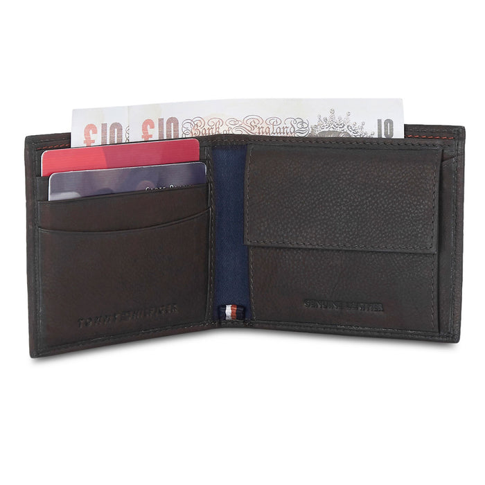 Tommy Hilfiger Grayton Mens Leather Coin Wallet Brown