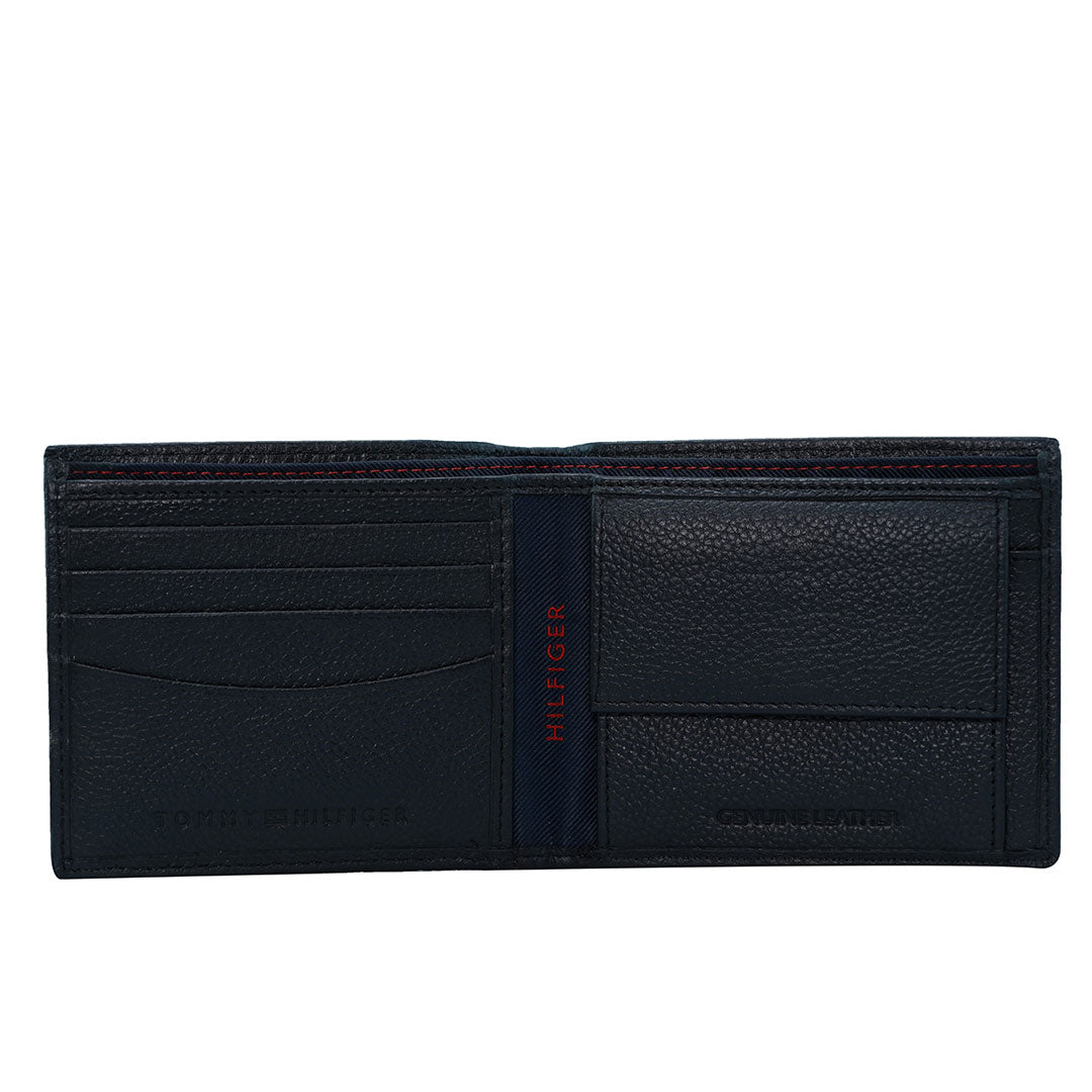 Tommy Hilfiger Crescent Mens Global Coin Leather Wallet Black