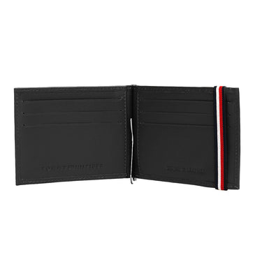 Tommy Hilfiger Maxx Moneyclip Menbs Printed Leather Wallet Black