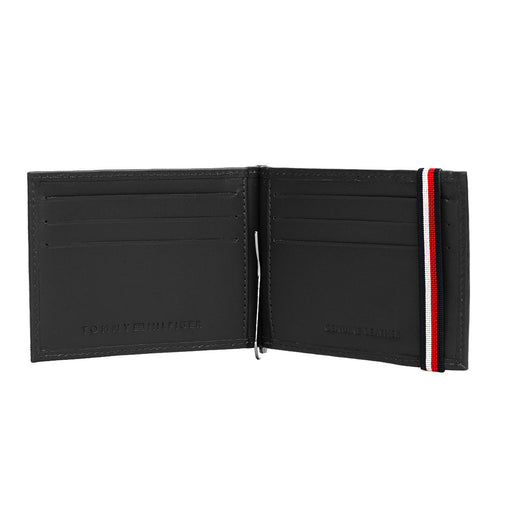 Tommy Hilfiger Maxx Moneyclip Menbs Printed Leather Wallet Black