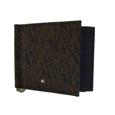Tommy Hilfiger Maxx Moneyclip Menbs Printed Leather Wallet Black