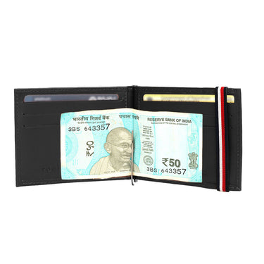 Tommy Hilfiger Maxx Moneyclip Menbs Printed Leather Wallet Black