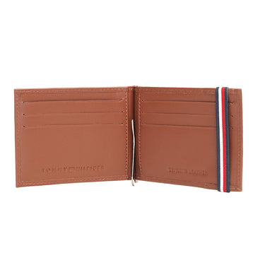 Tommy Hilfiger Maxx Moneyclip Menbs Printed Leather Wallet Tan