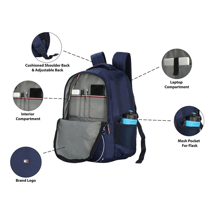 Tommy Hilfiger Peyton Unisex Water Resistant Laptop Backpack BAGLINE