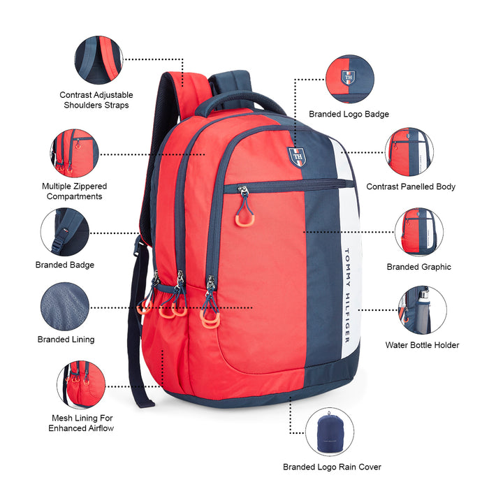 Tommy Hilfiger Fernando Unisex Polyester Back To School Bag Red