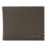 Tommy Hilfiger Milled Mens Leather Slimfold Wallet Olive