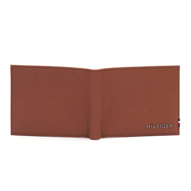 Tommy Hilfiger Milled Mens Leather Slimfold Wallet Tan