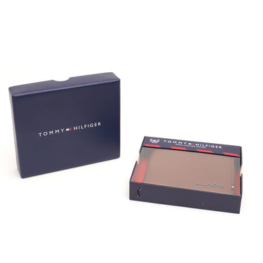 Tommy Hilfiger Milled Mens Leather Slimfold Wallet Tan
