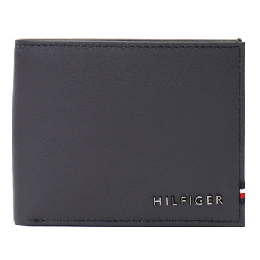 Tommy Hilfiger Milled Mens Leather Slimfold Wallet Navy