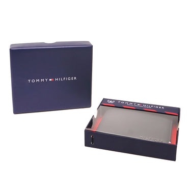 Tommy Hilfiger Milled Mens Leather Slimfold Wallet Navy