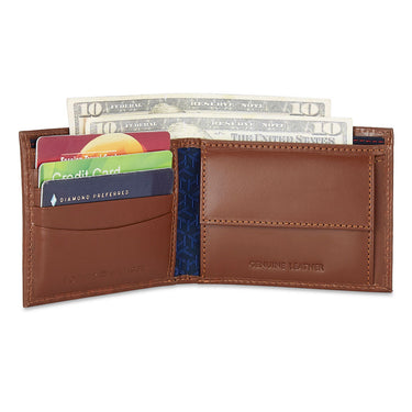 Tommy Hilfiger Franco Mens Leather Global Coin Wallet Tan