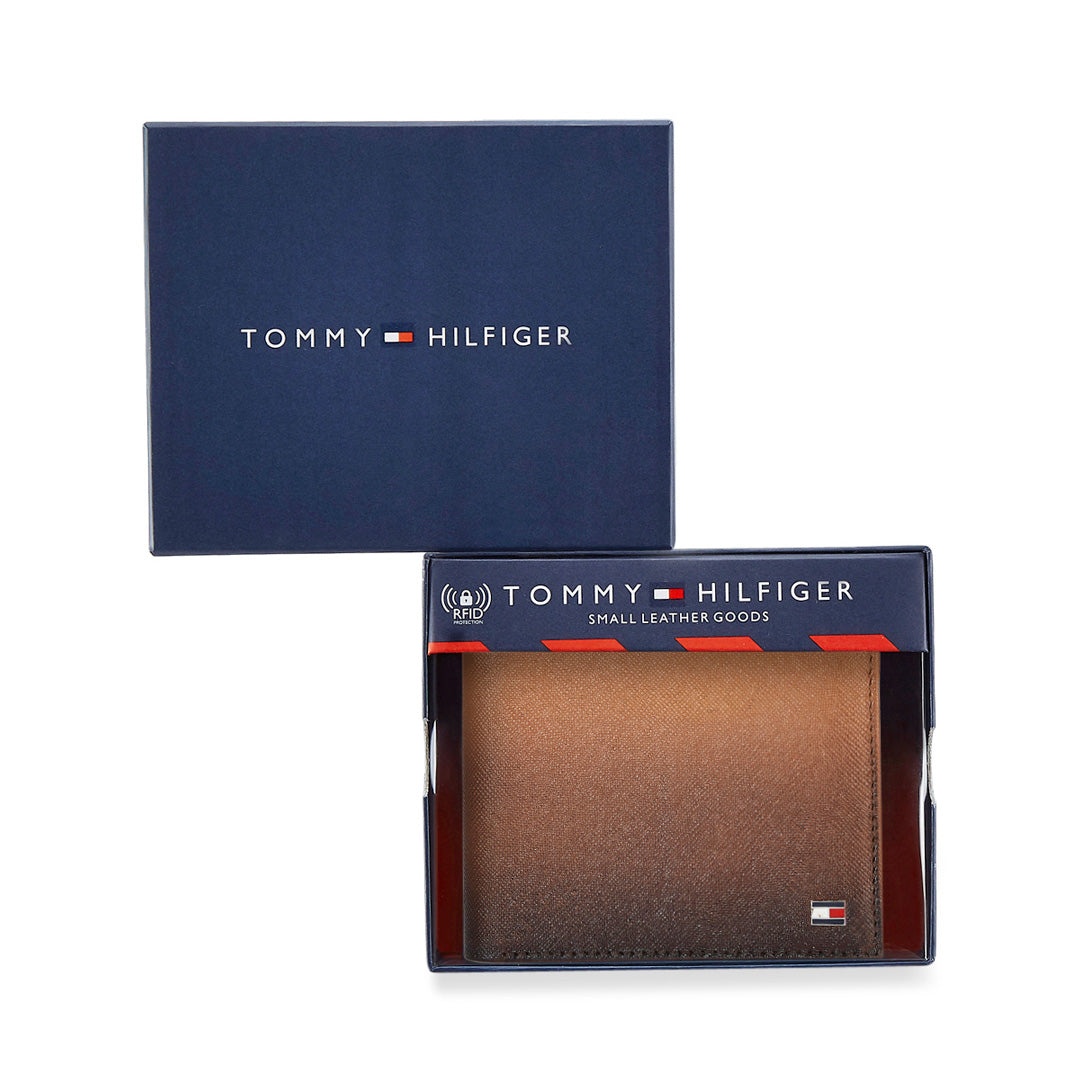 Tommy Hilfiger Freddy Mens Leather Global Coin Wallet Tan
