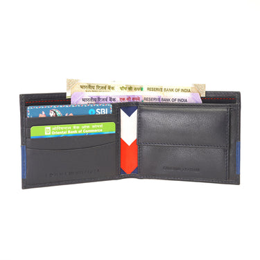 Tommy Hilfiger Dalton Mens Leather Global Coin Wallet Blue