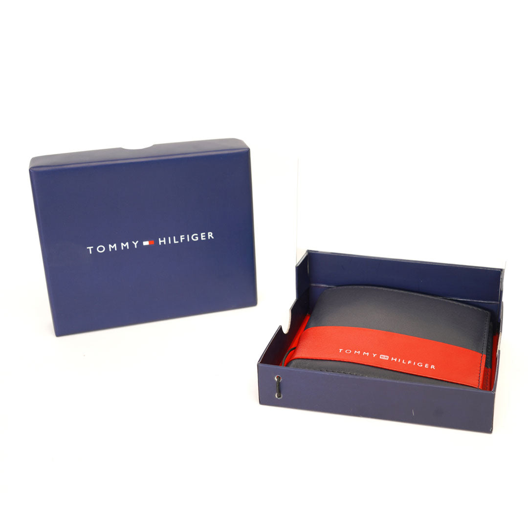 Tommy Hilfiger Dalton Mens Leather Global Coin Wallet Red