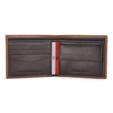 Tommy Hilfiger Cosmos Mens Leather Passcase Wallet Tan