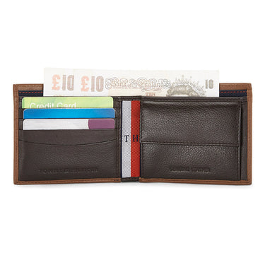 Tommy Hilfiger Cosmos Mens Leather Passcase Wallet Tan