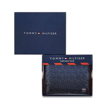 Tommy Hilfiger Cosmos Mens Leather Passcase Wallet navy