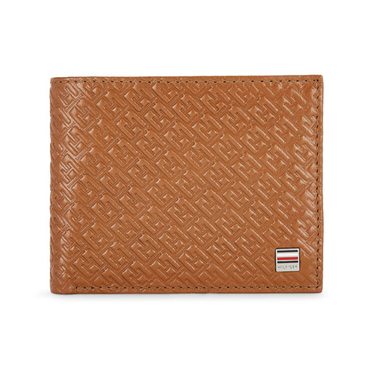 Tommy Hilfiger Clipper Mens Leather Global Coin Wallet Tan