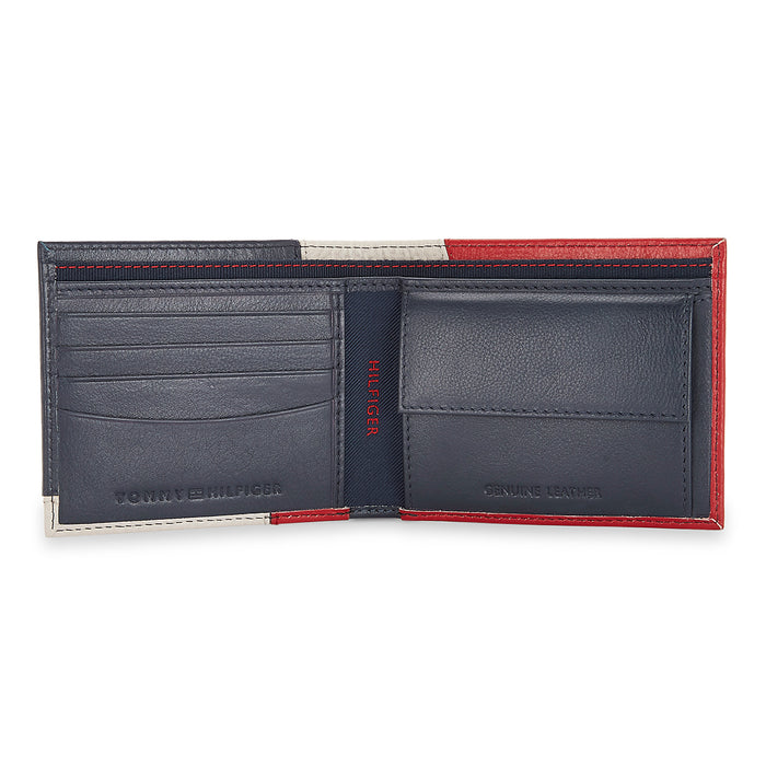 Tommy Hilfiger Phoenix Men s Leather Global Coin Wallet Red White