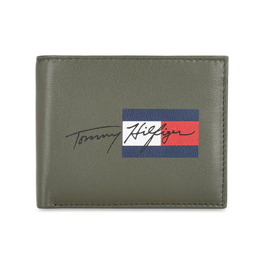 Tommy Hilfiger Spirit Mens Leather Global Coin Wallet Olive