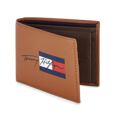 Tommy Hilfiger Spirit Mens Leather Global Coin Wallet Tan