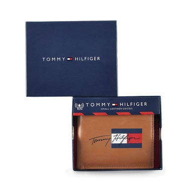 Tommy Hilfiger Spirit Mens Leather Global Coin Wallet Tan