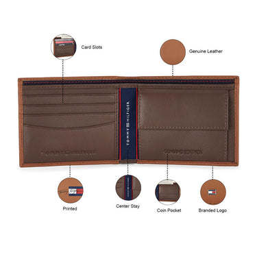 Tommy Hilfiger Spirit Mens Leather Global Coin Wallet Tan