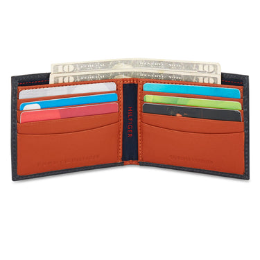Tommy Hilfiger Flynn Mens Slimfold Leather Wallet navy