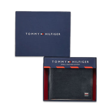 Tommy Hilfiger Flynn Mens Slimfold Leather Wallet navy