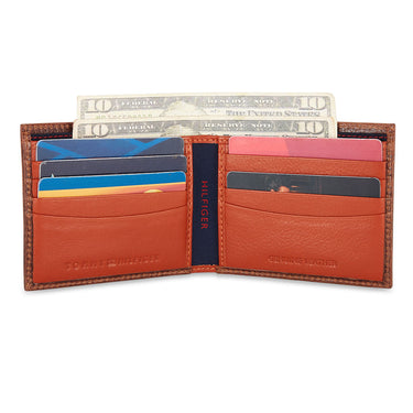 Tommy Hilfiger Flynn Mens Slimfold Leather Wallet Brown