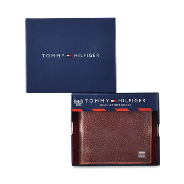 Tommy Hilfiger Flynn Mens Slimfold Leather Wallet Brown