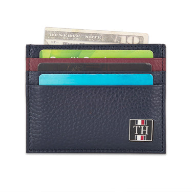 Tommy Hilfiger Elina Mens Leather Card Holder Navy