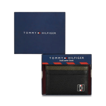 Tommy Hilfiger Elina Mens Leather Card Holder Navy olive