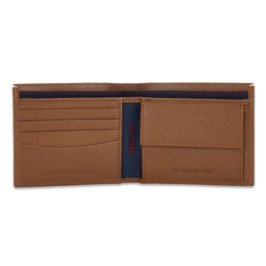 Tommy Hilfiger Konnor Mens Leather Global Coin Wallet Tan