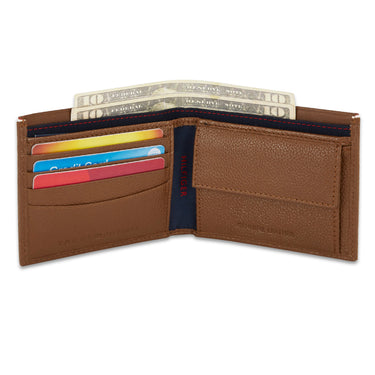 Tommy Hilfiger Konnor Mens Leather Global Coin Wallet Tan