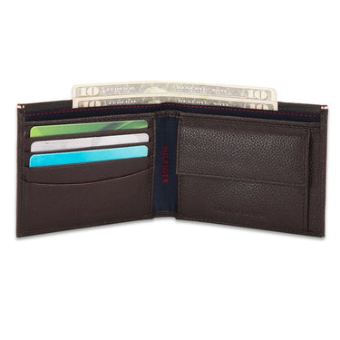 Tommy Hilfiger Konnor Mens Leather Global Coin Wallet Brown