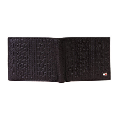 Tommy Hilfiger Erik Embossed Mens Leather Global Coin Wallet Brown