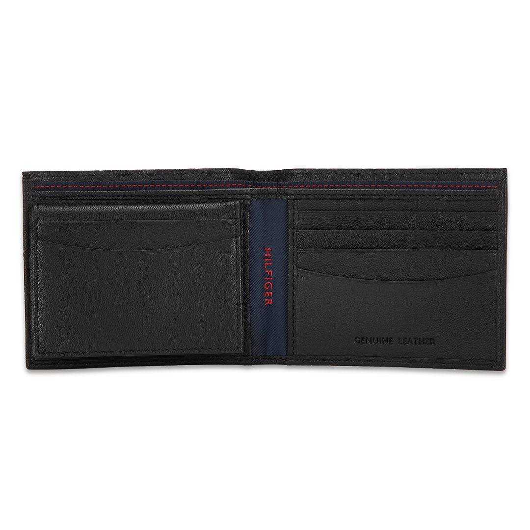 Tommy Hilfiger Erik Mens Leather Passcase Wallet Black