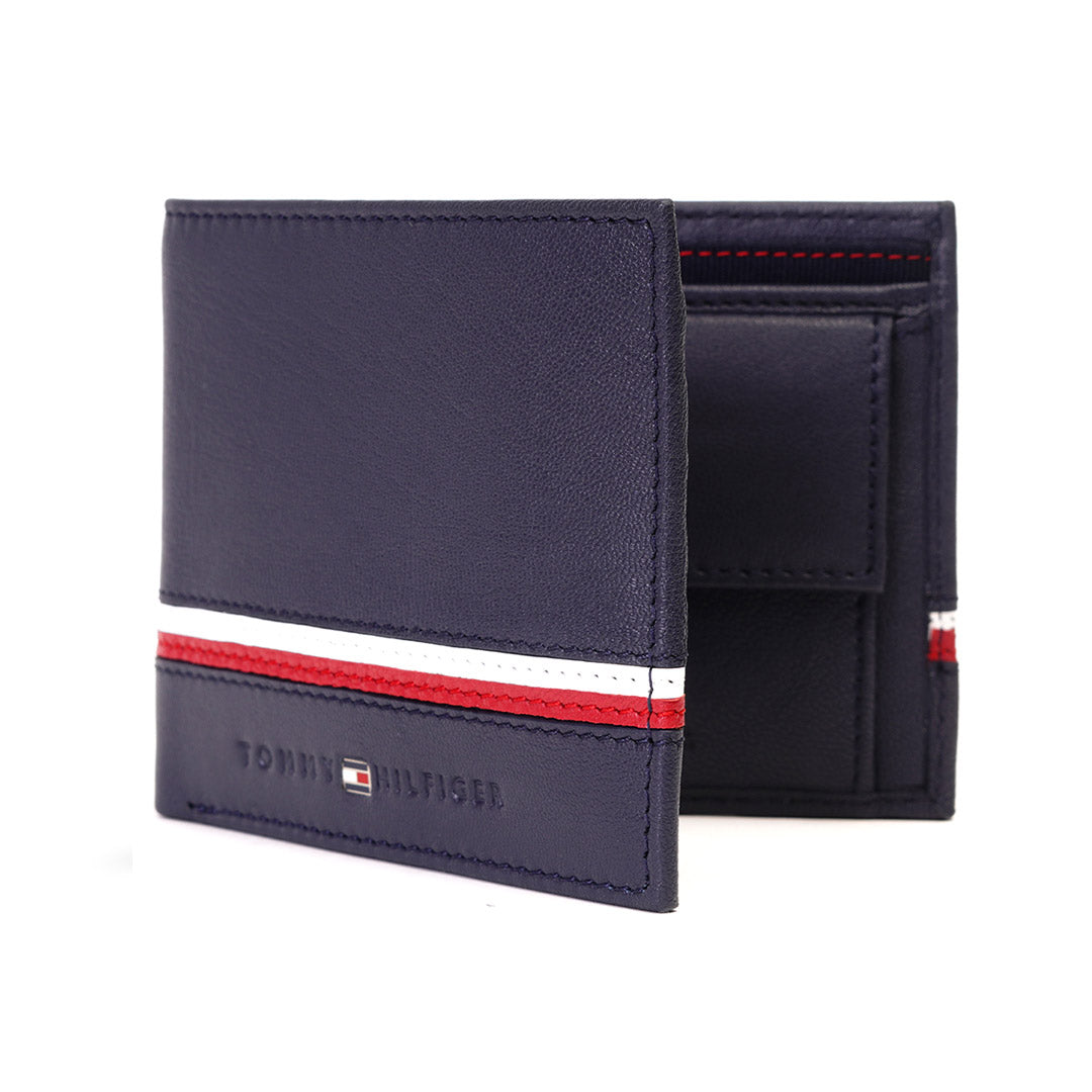Tommy Hilfiger William Mens Leather Global Coin Wallet Navy