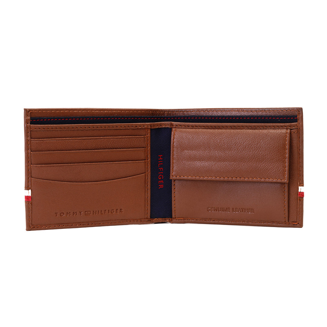 Tommy Hilfiger William Mens Leather Global Coin Wallet Tan