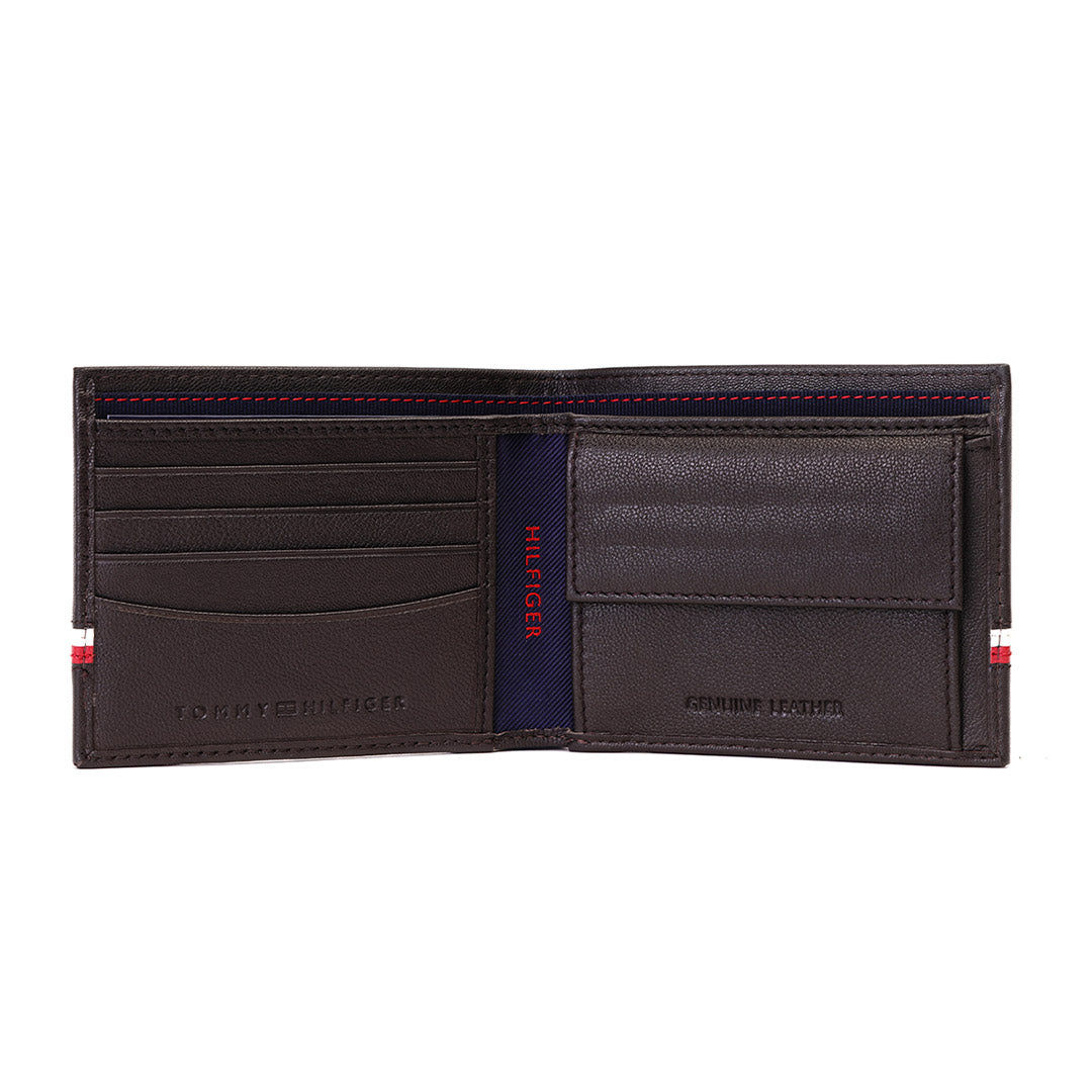 Tommy Hilfiger William Mens Leather Global Coin Wallet Brown