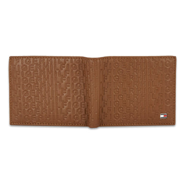 Tommy Hilfiger Erik Embossed Mens Leather Global Coin Wallet Tan
