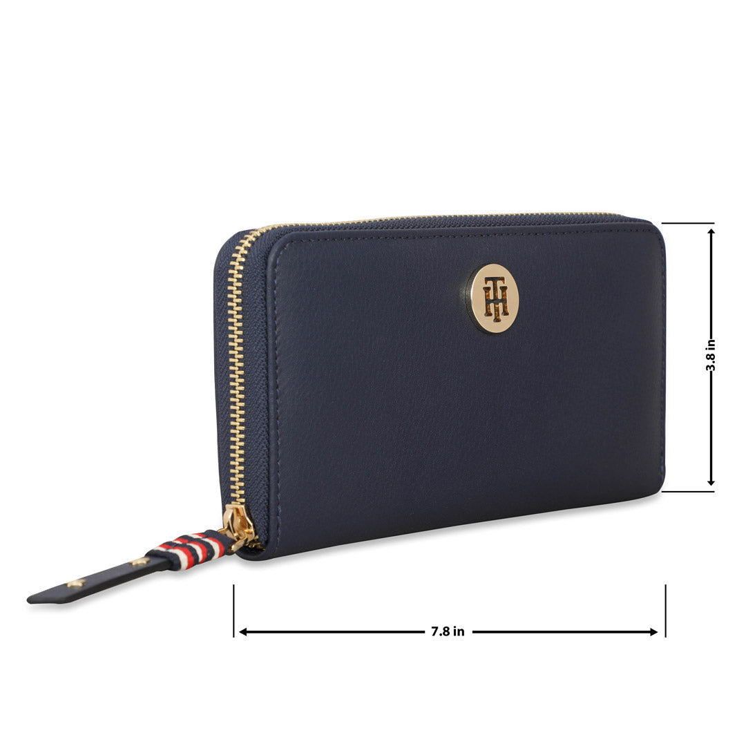 Tommy Hilfiger Canmore Womens Leather Zip Around Wallet navy
