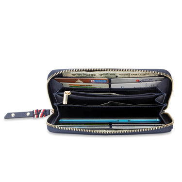 Tommy Hilfiger Canmore Womens Leather Zip Around Wallet navy